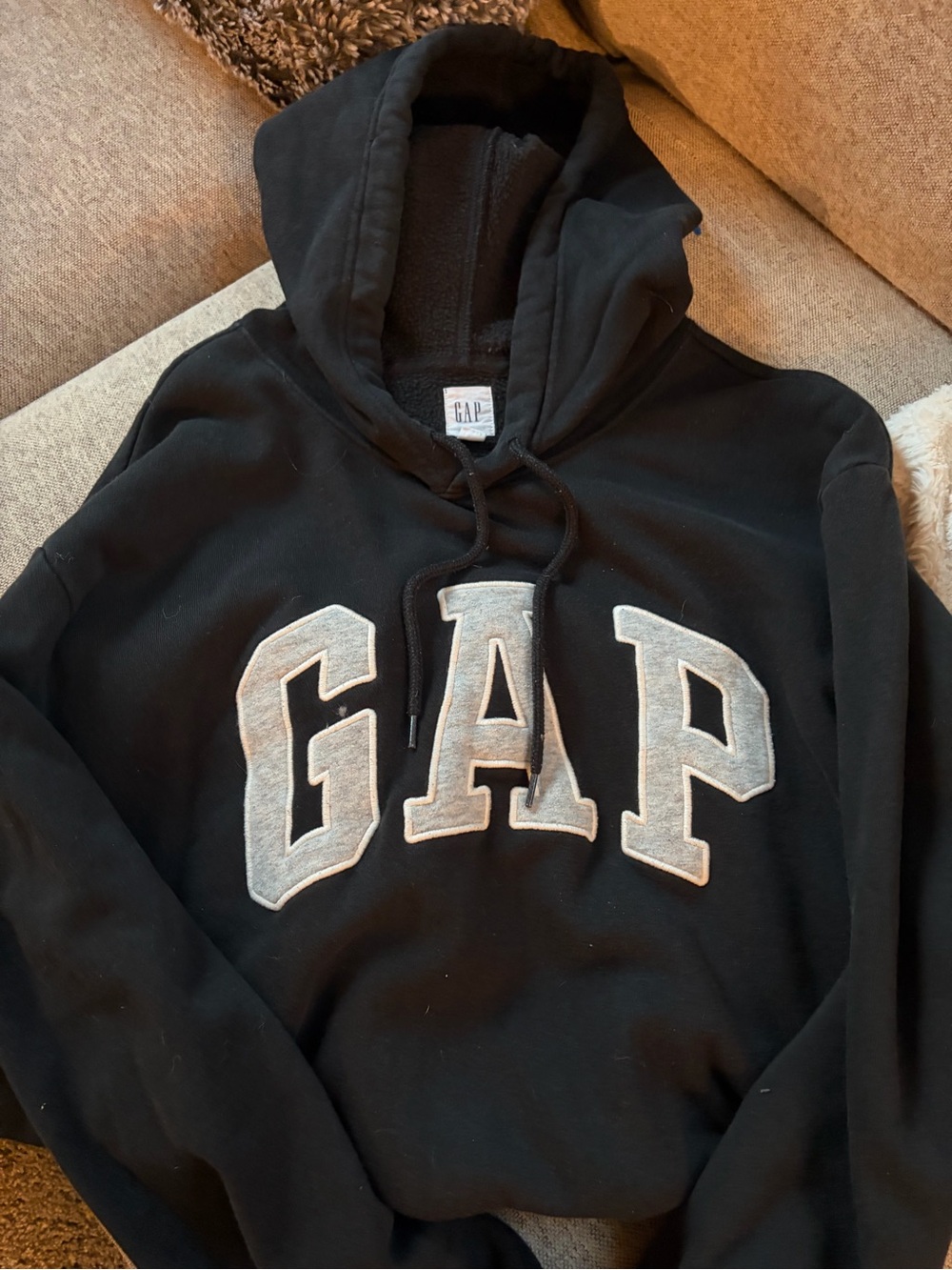 GAP Black Hoodie with White Logo